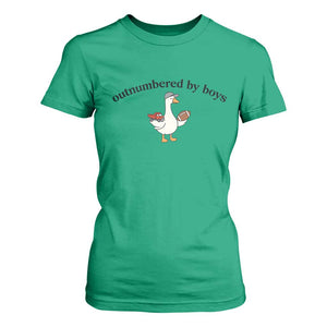 Outnumbered By Boys Cute Goose Sporty Mom T Shirt For Women Football and Truck Motherhood Mothers Day Gag Gift TS02 Irish Green Print Your Wear