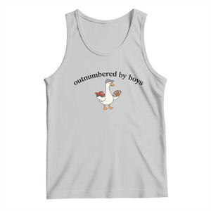 Outnumbered By Boys Cute Goose Sporty Mom Tank Top Football and Truck Motherhood Mothers Day Gag Gift TS02 Ash Print Your Wear