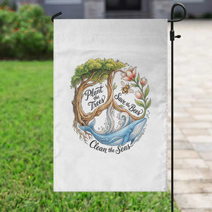 Plant The Trees Save The Bees Clean The Seas Garden Flag Vintage Peace Sign Aesthetic Nature Lover Ocean Conservation TS02 Print Your Wear