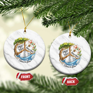 Plant The Trees Save The Bees Clean The Seas Ceramic Ornament Vintage Peace Sign Aesthetic Nature Lover Ocean Conservation TS02 1pc White Marble Print Your Wear