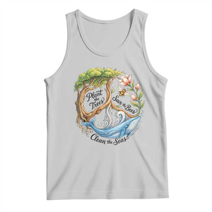 Plant The Trees Save The Bees Clean The Seas Tank Top Vintage Peace Sign Aesthetic Nature Lover Ocean Conservation TS02 Ash Print Your Wear