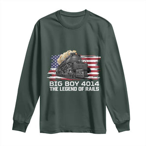 Vintage American Steam Train Long Sleeve Shirt Legend of the Rails Heritage Pride TS02 Dark Forest Green Print Your Wear