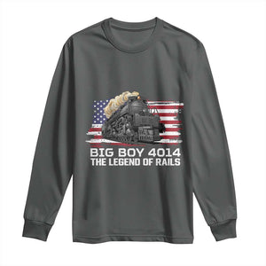 Vintage American Steam Train Long Sleeve Shirt Legend of the Rails Heritage Pride TS02 Dark Heather Print Your Wear