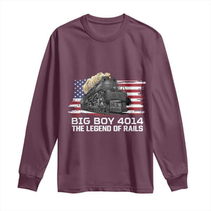 Vintage American Steam Train Long Sleeve Shirt Legend of the Rails Heritage Pride TS02 Maroon Print Your Wear