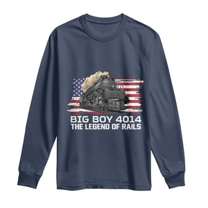 Vintage American Steam Train Long Sleeve Shirt Legend of the Rails Heritage Pride TS02 Navy Print Your Wear