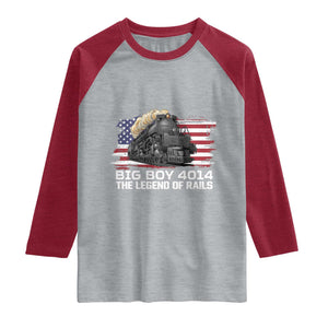 Vintage American Steam Train Raglan Shirt Legend of the Rails Heritage Pride TS02 Heather Gray Heather Red Print Your Wear