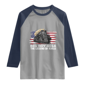 Vintage American Steam Train Raglan Shirt Legend of the Rails Heritage Pride TS02 Sport Gray Navy Print Your Wear