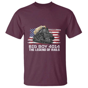 Vintage American Steam Train T Shirt Legend of the Rails Heritage Pride TS02 Maroon Print Your Wear