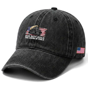 Vintage American Steam Train Washed Cotton Baseball Cap Legend of the Rails Heritage Pride TS02 Print Your Wear
