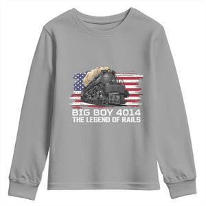 Vintage American Steam Train Youth Sweatshirt Legend of the Rails Heritage Pride TS02 Sport Gray Print Your Wear