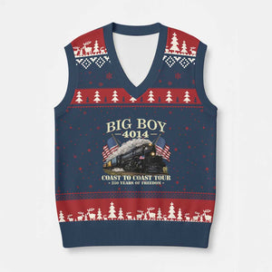 Patriotic Freedom Express Coast to Coast V-Neck Knit Sweater Vest Steam Train Legend Heritage Pride TS02 Navy Red Print Your Wear