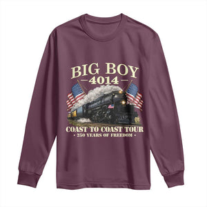 Patriotic Freedom Express Coast to Coast Long Sleeve Shirt Steam Train Legend Heritage Pride TS02 Maroon Print Your Wear