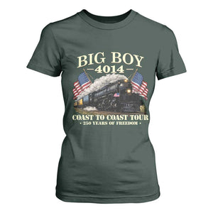Patriotic Freedom Express Coast to Coast T Shirt For Women Steam Train Legend Heritage Pride TS02 Dark Forest Green Print Your Wear