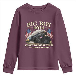 Patriotic Freedom Express Coast to Coast Youth Sweatshirt Steam Train Legend Heritage Pride TS02 Maroon Print Your Wear