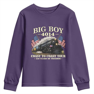 Patriotic Freedom Express Coast to Coast Youth Sweatshirt Steam Train Legend Heritage Pride TS02 Purple Print Your Wear