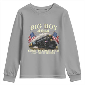 Patriotic Freedom Express Coast to Coast Youth Sweatshirt Steam Train Legend Heritage Pride TS02 Sport Gray Print Your Wear