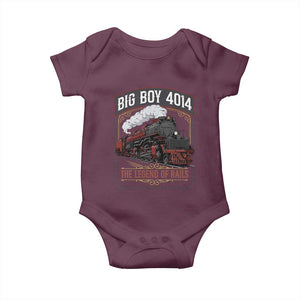 Retro Emblem Classic Steam Train Baby Onesie Locomotive Heritage Pride Legend of the Rails TS02 Maroon Print Your Wear