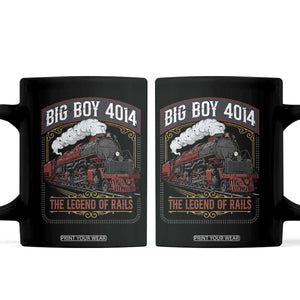 Retro Emblem Classic Steam Train Coffee Mug Locomotive Heritage Pride Legend of the Rails TS02 Black Print Your Wear