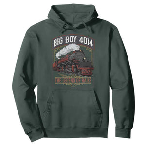Retro Emblem Classic Steam Train Hoodie Locomotive Heritage Pride Legend of the Rails TS02 Dark Forest Green Print Your Wear