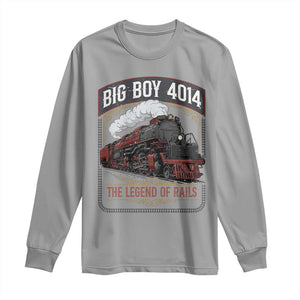 Retro Emblem Classic Steam Train Long Sleeve Shirt Locomotive Heritage Pride Legend of the Rails TS02 Sport Gray Print Your Wear