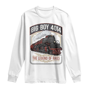 Retro Emblem Classic Steam Train Long Sleeve Shirt Locomotive Heritage Pride Legend of the Rails TS02 White Print Your Wear