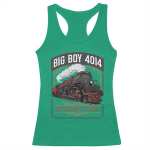 Retro Emblem Classic Steam Train Racerback Tank Top Locomotive Heritage Pride Legend of the Rails TS02 Irish Green Print Your Wear