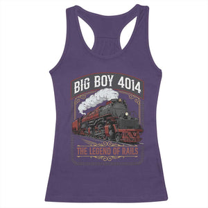 Retro Emblem Classic Steam Train Racerback Tank Top Locomotive Heritage Pride Legend of the Rails TS02 Purple Print Your Wear