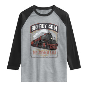 Retro Emblem Classic Steam Train Raglan Shirt Locomotive Heritage Pride Legend of the Rails TS02 Heather Gray Black Print Your Wear