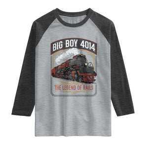 Retro Emblem Classic Steam Train Raglan Shirt Locomotive Heritage Pride Legend of the Rails TS02 Heather Gray Heather Charcoal Print Your Wear