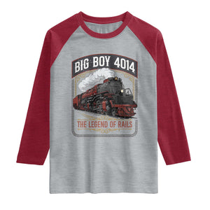 Retro Emblem Classic Steam Train Raglan Shirt Locomotive Heritage Pride Legend of the Rails TS02 Heather Gray Heather Red Print Your Wear