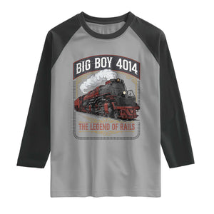 Retro Emblem Classic Steam Train Raglan Shirt Locomotive Heritage Pride Legend of the Rails TS02 Sport Gray Black Print Your Wear