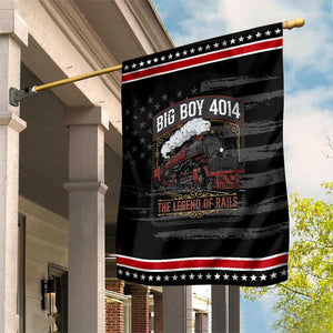 Retro Emblem Classic Steam Train Patriotic Garden Flag Locomotive Heritage Pride Legend of the Rails TS02 Distressed Black Red Print Your Wear