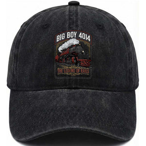 Retro Emblem Classic Steam Train Washed Cotton Baseball Cap Locomotive Heritage Pride Legend of the Rails TS02 Print Your Wear
