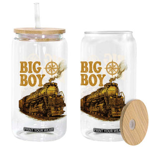Vintage American Steam Train Locomotive Legend Glass Can Compass Adventure Heritage Pride Graphic TS02 Print Your Wear