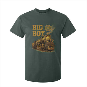 Vintage American Steam Train Locomotive Legend T Shirt For Kid Compass Adventure Heritage Pride Graphic TS02 Dark Forest Green Print Your Wear