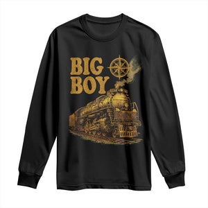 Vintage American Steam Train Locomotive Legend Long Sleeve Shirt Compass Adventure Heritage Pride Graphic TS02 Black Print Your Wear