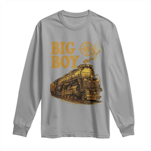Vintage American Steam Train Locomotive Legend Long Sleeve Shirt Compass Adventure Heritage Pride Graphic TS02 Sport Gray Print Your Wear