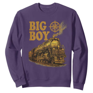 Vintage American Steam Train Locomotive Legend Sweatshirt Compass Adventure Heritage Pride Graphic TS02 Purple Print Your Wear