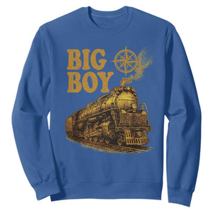 Vintage American Steam Train Locomotive Legend Sweatshirt Compass Adventure Heritage Pride Graphic TS02 Royal Blue Print Your Wear