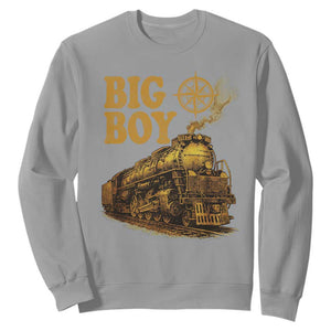 Vintage American Steam Train Locomotive Legend Sweatshirt Compass Adventure Heritage Pride Graphic TS02 Sport Gray Print Your Wear