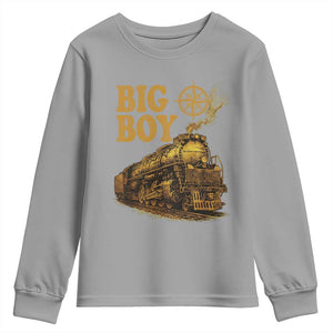 Vintage American Steam Train Locomotive Legend Youth Sweatshirt Compass Adventure Heritage Pride Graphic TS02 Sport Gray Print Your Wear