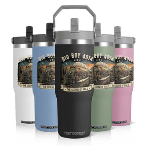 Scenic Mountain Steam Train Graphic Flip Straw Tumbler Legend of the Rails Heritage Pride TS02 Print Your Wear