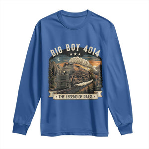 Scenic Mountain Steam Train Graphic Long Sleeve Shirt Legend of the Rails Heritage Pride TS02 Royal Blue Print Your Wear