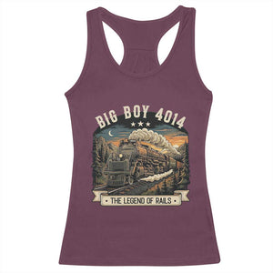 Scenic Mountain Steam Train Graphic Racerback Tank Top Legend of the Rails Heritage Pride TS02 Maroon Print Your Wear