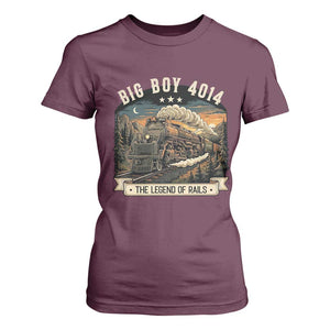 Scenic Mountain Steam Train Graphic T Shirt For Women Legend of the Rails Heritage Pride TS02 Maroon Print Your Wear