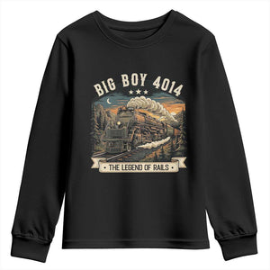 Scenic Mountain Steam Train Graphic Youth Sweatshirt Legend of the Rails Heritage Pride TS02 Black Print Your Wear