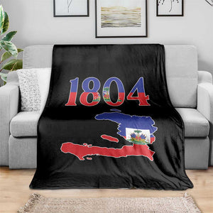 1804 Haiti Map and Flag Throw Blanket Haitian Heritage Pride Graphic TS02 Print Your Wear