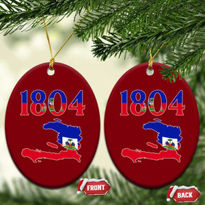 1804 Haiti Map and Flag Ceramic Ornament Haitian Heritage Pride Graphic TS02 Print Your Wear