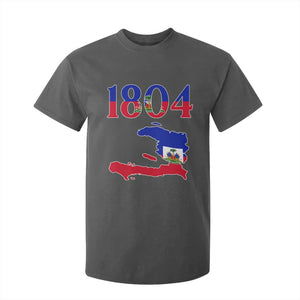 1804 Haiti Map and Flag T Shirt For Kid Haitian Heritage Pride Graphic TS02 Dark Heather Print Your Wear