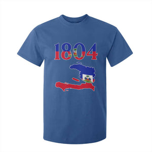 1804 Haiti Map and Flag T Shirt For Kid Haitian Heritage Pride Graphic TS02 Royal Blue Print Your Wear